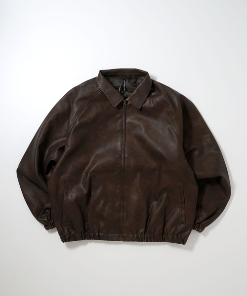 VIS ヴィンテージライク合皮ブルゾン　2024AW 定価1万 VIS ヴィンテージライク合皮ブルゾン 2024AW 定価1万Ω