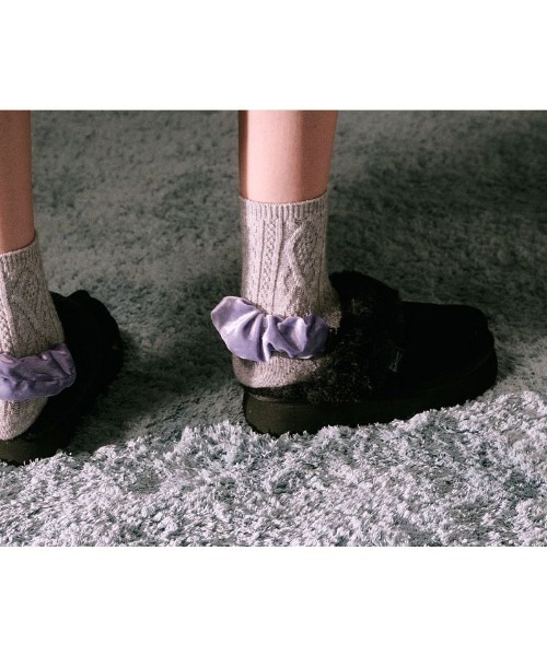 ROCKFISH WEATHERWEAR（ロックフィッシュウェザーウェア）の「Rockfish Weatherwear/ロックフィッシュ ウェザーウェア/CLOUDY FLATFORM FUR SLINGBACK（ブーツ・レディース・ブラック/グレー/キャメル・23/24/25）」の12枚目の写真