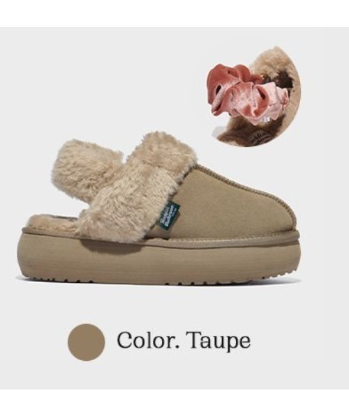 ROCKFISH WEATHERWEAR（ロックフィッシュウェザーウェア）の「Rockfish Weatherwear/ロックフィッシュ ウェザーウェア/CLOUDY FLATFORM FUR SLINGBACK（ブーツ・レディース・ブラック/グレー/キャメル・23/24/25）」の15枚目の写真