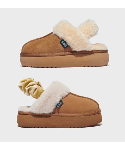 ROCKFISH WEATHERWEAR（ロックフィッシュウェザーウェア）の「Rockfish Weatherwear/ロックフィッシュ ウェザーウェア/CLOUDY FLATFORM FUR SLINGBACK（ブーツ・レディース・ブラック/グレー/キャメル・23/24/25）」の17枚目の写真