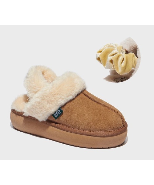 ROCKFISH WEATHERWEAR（ロックフィッシュウェザーウェア）の「Rockfish Weatherwear/ロックフィッシュ ウェザーウェア/CLOUDY FLATFORM FUR SLINGBACK（ブーツ・レディース・ブラック/グレー/キャメル・23/24/25）」の19枚目の写真