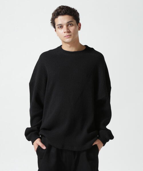 ROYAL FLASH(ロイヤルフラッシュ)の「A.F ARTEFACT/エーエフ・アーティファクト/Heavy Waffle Over Size Top(Tシャツ/カットソー・メンズ・ブラック/ホワイト・2/1)」の3枚目の写真