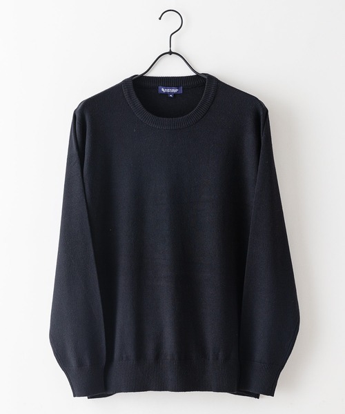 Blue Standard （ブルースタンダード）の「【BLUE STANDARD/ブルースタンダード】高機能カシミヤタッチ クルーネックセーター 素肌で着れるセーター マシンウォッシャブル アンチプリング 静電気防止 ストレッチ（ニット/セーター・メンズ・ネイビー/ブラック/杢グレー/オフホワイト・X-LARGE/LARGE/MEDIUM）」の7枚目の写真