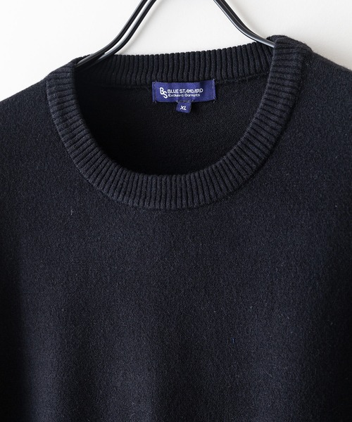 Blue Standard （ブルースタンダード）の「【BLUE STANDARD/ブルースタンダード】高機能カシミヤタッチ クルーネックセーター 素肌で着れるセーター マシンウォッシャブル アンチプリング 静電気防止 ストレッチ（ニット/セーター・メンズ・ネイビー/ブラック/杢グレー/オフホワイト・X-LARGE/LARGE/MEDIUM）」の9枚目の写真