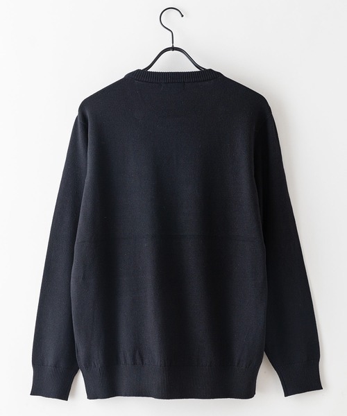 Blue Standard （ブルースタンダード）の「【BLUE STANDARD/ブルースタンダード】高機能カシミヤタッチ クルーネックセーター 素肌で着れるセーター マシンウォッシャブル アンチプリング 静電気防止 ストレッチ（ニット/セーター・メンズ・ネイビー/ブラック/杢グレー/オフホワイト・X-LARGE/LARGE/MEDIUM）」の8枚目の写真