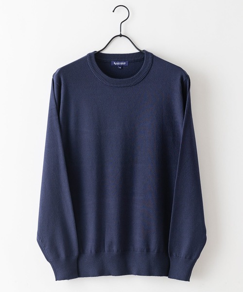 Blue Standard （ブルースタンダード）の「【BLUE STANDARD/ブルースタンダード】高機能カシミヤタッチ クルーネックセーター 素肌で着れるセーター マシンウォッシャブル アンチプリング 静電気防止 ストレッチ（ニット/セーター・メンズ・ネイビー/ブラック/杢グレー/オフホワイト・X-LARGE/LARGE/MEDIUM）」の6枚目の写真