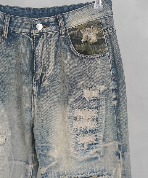 【関税&送料込】VALABASAS CAMO スタック フレア デニム パンツ 国内発/関税込☆VALABASAS☆スタック フレア デニム パンツ