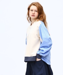 「KELEN / ケレン」 デザインコンビトップス MASSE STRIPE