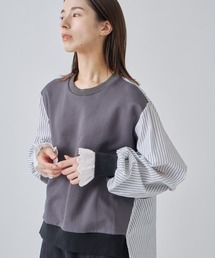「KELEN / ケレン」 デザインコンビトップス MASSE STRIPE