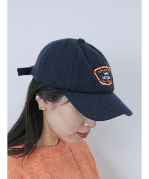 Samansa Mos2 blue（サマンサモスモスブルー）の「パイルワッペンキャップ（ハット・レディース・ブラウン/ネイビー/ボルドー・F）」の6枚目の写真