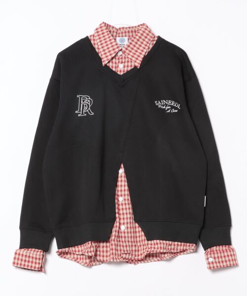 HOOK(フック)の「【HOOK】for girls チェック柄シャツ+無地カーデレイヤード風トップス(その他トップス・レディース・ライトグレー/ブラック・SMALL/MEDIUM)」の18枚目の写真