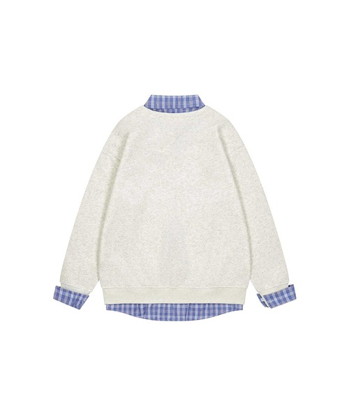 HOOK(フック)の「【HOOK】for girls チェック柄シャツ+無地カーデレイヤード風トップス(その他トップス・レディース・ライトグレー/ブラック・SMALL/MEDIUM)」の7枚目の写真