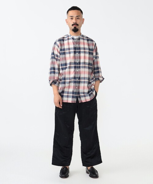 BEAMS PLUS（ビームスプラス）の「ジャカード バンドカラー シャツ クラシック フィット（シャツ/ブラウス・メンズ・ネイビー/イエロー・L/M/S/XL）」の6枚目の写真