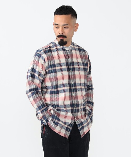 BEAMS PLUS（ビームスプラス）の「ジャカード バンドカラー シャツ クラシック フィット（シャツ/ブラウス・メンズ・ネイビー/イエロー・L/M/S/XL）」の10枚目の写真