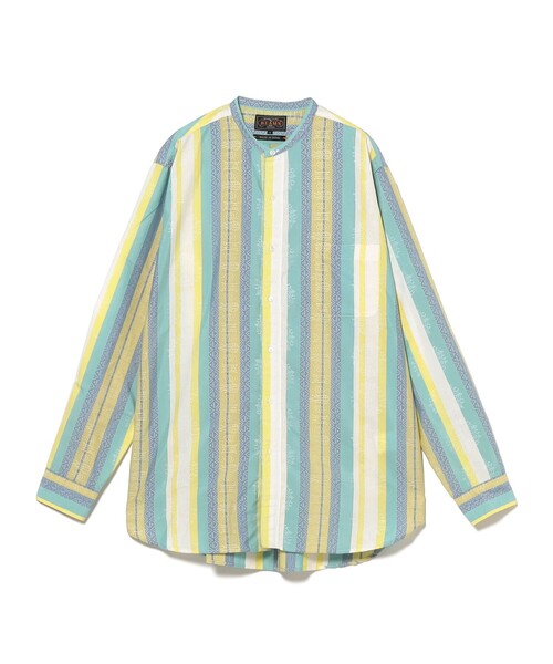 BEAMS PLUS（ビームスプラス）の「ジャカード バンドカラー シャツ クラシック フィット（シャツ/ブラウス・メンズ・ネイビー/イエロー・L/M/S/XL）」の16枚目の写真
