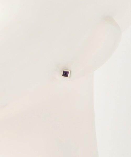 BAITS（ベイツ）の「＜BAITS＞シルバー スクエア ストーン ピアス（ピアス（両耳用）・レディース・パープル/ライトピンク・FREE）」の9枚目の写真