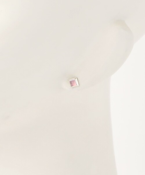 BAITS（ベイツ）の「＜BAITS＞シルバー スクエア ストーン ピアス（ピアス（両耳用）・レディース・パープル/ライトピンク・FREE）」の10枚目の写真