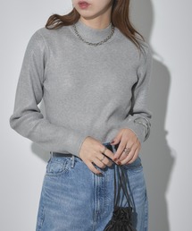 【MAISON BREEZE reveur】high neck foil print rib knit 箔プリントハイネックニット