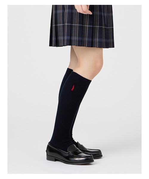 EASTBOY(イーストボーイ)の「ソックス 両面刺繍 38cm丈 通学 靴下 中学生 高校生 スクール(ソックス/靴下・キッズ・ホワイト×ネイビー/ブラック×レッド/ネイビー系3/ブラック×ブルー/ブラック×ピンク/ネイビー系2/ホワイト×ブルー/ネイビー系1/ホワイト×ピンク・F)」の22枚目の写真