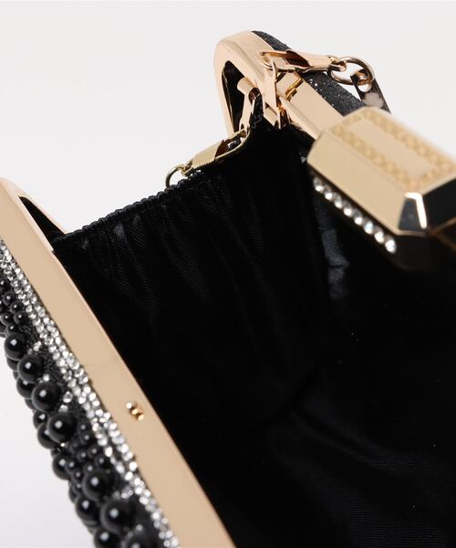 【セール】エレガントパール格子柄パーティバッグ（クラッチバッグ）｜styiro（スタイロ）