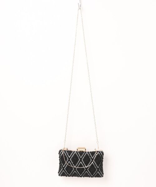 【セール】エレガントパール格子柄パーティバッグ（クラッチバッグ）｜styiro（スタイロ）