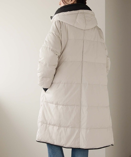 新品 バイカラーロングコート ダウン・フェザー カーキ XL 新品 バイカラーロングコート ダウン・フェザー カーキ XL ロング