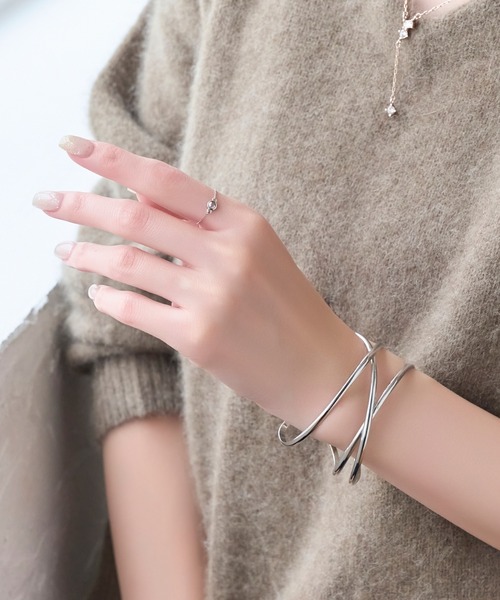 Phoebe（フィービィー）の「≪サイズ調整可能≫【金属アレルギー対応】プチベゼルストーンチェーンリング（リング・レディース・シルバー/シャンパン/イエローゴールド・FREE）」の18枚目の写真