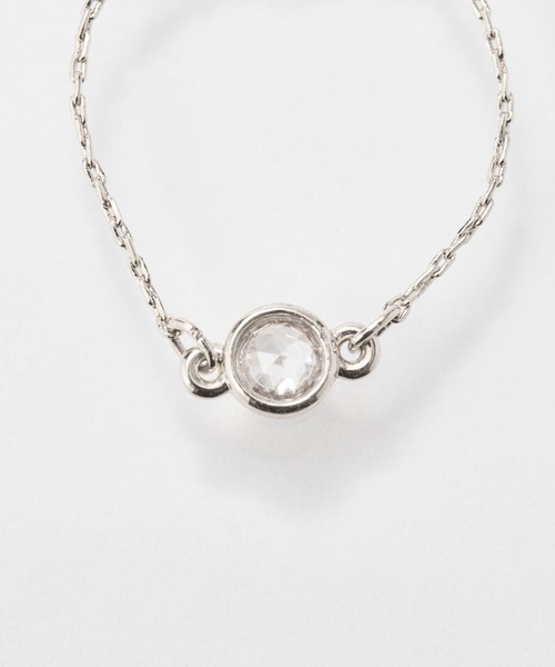 Phoebe（フィービィー）の「≪サイズ調整可能≫【金属アレルギー対応】プチベゼルストーンチェーンリング（リング・レディース・シルバー/シャンパン/イエローゴールド・FREE）」の21枚目の写真