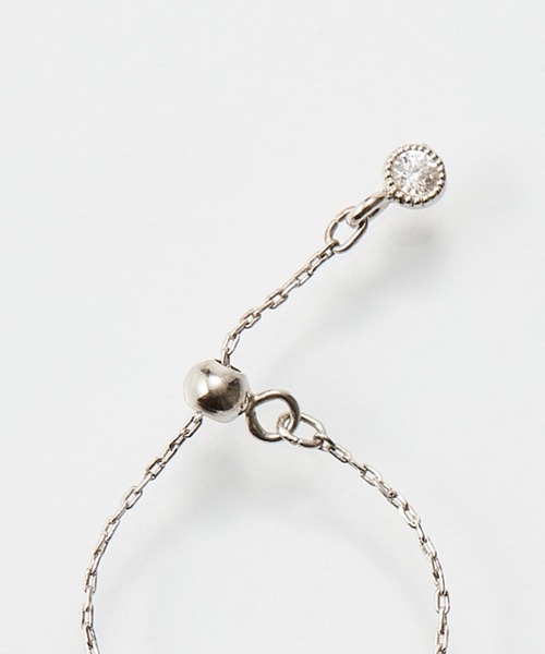 Phoebe（フィービィー）の「≪サイズ調整可能≫【金属アレルギー対応】プチベゼルストーンチェーンリング（リング・レディース・シルバー/シャンパン/イエローゴールド・FREE）」の22枚目の写真