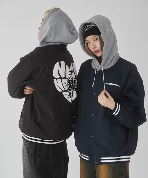 ノーティカスタジャン定価5万円 セール】WEGO/【25年春夏新作】グラフィックフードスタジャン