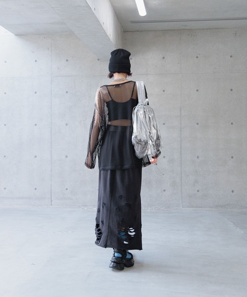 PAGEBOY（ページボーイ）の「ダメージウラケナロースカート（スカート・レディース・ブラック/オートミール/グリーン系その他・FREE）」の6枚目の写真