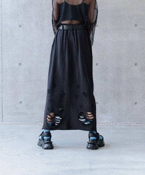 PAGEBOY（ページボーイ）の「ダメージウラケナロースカート（スカート・レディース・ブラック/オートミール/グリーン系その他・FREE）」の7枚目の写真