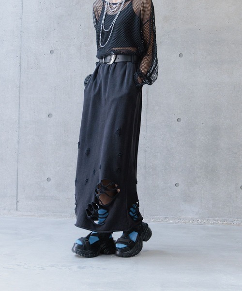 PAGEBOY（ページボーイ）の「ダメージウラケナロースカート（スカート・レディース・ブラック/オートミール/グリーン系その他・FREE）」の8枚目の写真