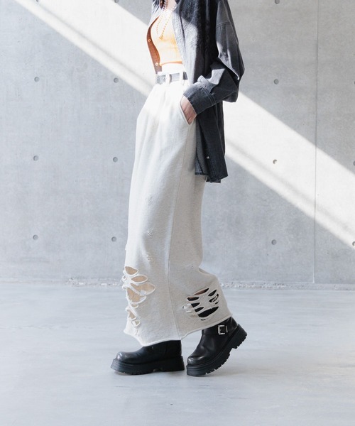 PAGEBOY（ページボーイ）の「ダメージウラケナロースカート（スカート・レディース・ブラック/オートミール/グリーン系その他・FREE）」の13枚目の写真