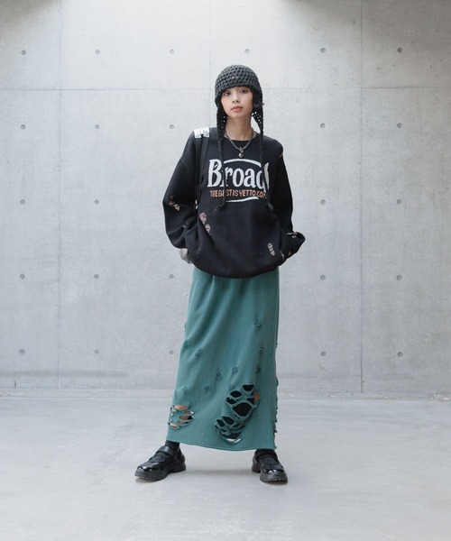 PAGEBOY（ページボーイ）の「ダメージウラケナロースカート（スカート・レディース・ブラック/オートミール/グリーン系その他・FREE）」の16枚目の写真