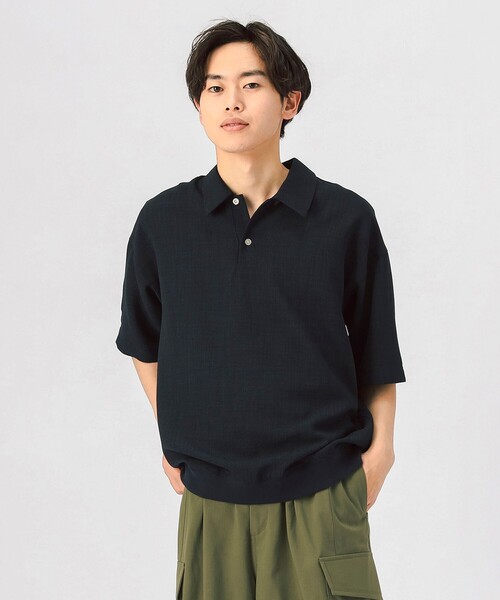 BEAMS HEART(ビームスハート)の「ポリメランジ ポロシャツ【吸水速乾】(ポロシャツ・メンズ・ネイビー/ベージュ/ブラック・M/S/XL/L)」の7枚目の写真