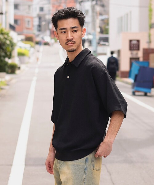 BEAMS HEART(ビームスハート)の「ポリメランジ ポロシャツ【吸水速乾】(ポロシャツ・メンズ・ネイビー/ベージュ/ブラック・M/S/XL/L)」の16枚目の写真