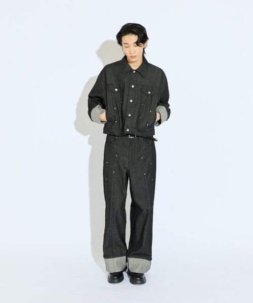 Lui's(ルイス)の「【Neucon/ニューコン】 袖ロールアップリベットデザインデニムジャケット(デニムジャケット・メンズ・ブラック/インディゴブルー・2/1)」の14枚目の写真