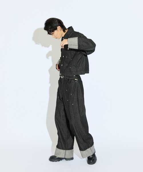 Lui's(ルイス)の「【Neucon/ニューコン】 袖ロールアップリベットデザインデニムジャケット(デニムジャケット・メンズ・ブラック/インディゴブルー・2/1)」の15枚目の写真