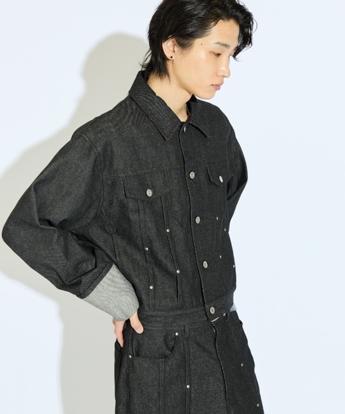 Lui's(ルイス)の「【Neucon/ニューコン】 袖ロールアップリベットデザインデニムジャケット(デニムジャケット・メンズ・ブラック/インディゴブルー・2/1)」の21枚目の写真