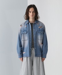 HARE | 【SET UP対応】ダメージデニムシャツ(HARE)(シャツ/ブラウス)