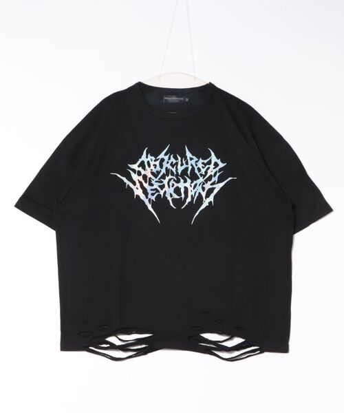 tシャツ 「PSYCHO NATION」 アワーグラスダメージTEE/オーバーサイズTシャツ レディース メンズ PSYCHO NATION】 アワーグラスダメージTEE/オーバーサイズT