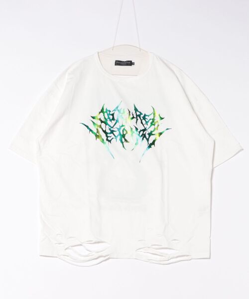 tシャツ 「PSYCHO NATION」 アワーグラスダメージTEE/オーバーサイズTシャツ レディース メンズ PSYCHO NATION】 アワーグラスダメージTEE/オーバーサイズT