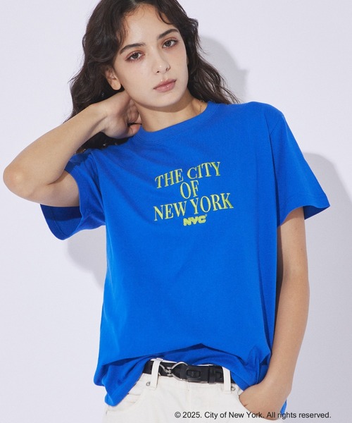 GOOD ROCK SPEED（グッドロックスピード）の「【GOOD ROCK SPEED/グッドロックスピード】NYC スクエアロゴ / 刺繍 / ロゴTシャツ【WEB限定】（Tシャツ/カットソー・レディース・ホワイト系その他/ネイビー/ホワイト系その他2/ブルー・フリー）」の4枚目の写真