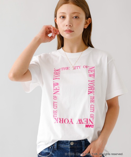 【GOOD ROCK SPEED】NYC刺繍ロゴT ホワイト GOOD ROCK SPEED/グッドロックスピード】NYC スクエアロゴ