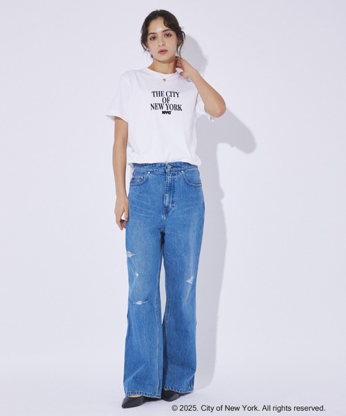 GOOD ROCK SPEED（グッドロックスピード）の「【GOOD ROCK SPEED/グッドロックスピード】NYC スクエアロゴ / 刺繍 / ロゴTシャツ【WEB限定】（Tシャツ/カットソー・レディース・ホワイト系その他/ネイビー/ホワイト系その他2/ブルー・フリー）」の6枚目の写真