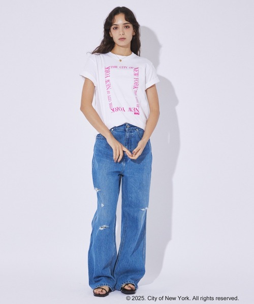 GOOD ROCK SPEED（グッドロックスピード）の「【GOOD ROCK SPEED/グッドロックスピード】NYC スクエアロゴ / 刺繍 / ロゴTシャツ【WEB限定】（Tシャツ/カットソー・レディース・ホワイト系その他/ネイビー/ホワイト系その他2/ブルー・フリー）」の11枚目の写真