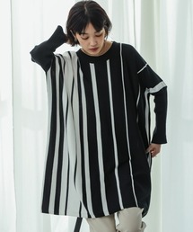 ストライプニットチュニック
