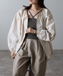 Fizz | ゆったりタックバルーンブルゾン(ノーカラージャケット)