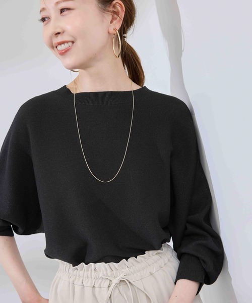 洗濯機OK】ラメ混ドルマンニットプルオーバー（ニット/セーター